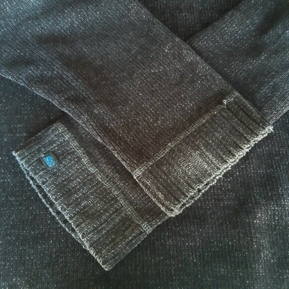 Point Zero SZ L Black Chenille Men's Quarter Zip Sweater - Picture 5 of 15